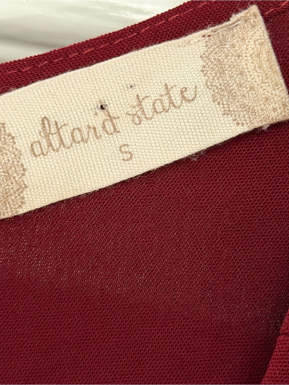 Altar'd State NWT Springvale Burgundy Wrap Maxi Dress Flutter Sleeve Tie Waist S - Picture 10 of 13